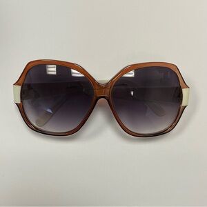 NWOT Vintage-Style Oversized Brown Sunglasses